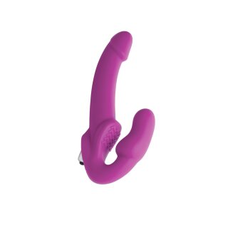 XR Brands Evoke Vibrating Strap On lila