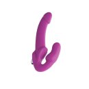 XR Brands Evoke Vibrating Strap On purple