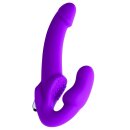 XR Brands Evoke Vibrating Strap On lila