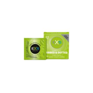 EXS Ribbed Dotted and Flared - Condoms - 3 Pieces