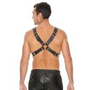 Shots Leder Brustgeschirr mit großer Schnalle schwarz Einheitsgröße