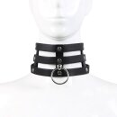 Tripple O-Ring Strap Collar PU-Leather