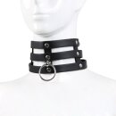 Tripple O-Ring Strap Collar PU-Leather