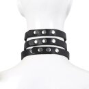 Tripple O-Ring Strap Collar PU-Leather