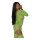 Magic Silk - Fishnet Gartered Catsuit - One Size - Lime