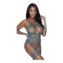 Magic Silk - Halter Merrywidow with Thigh Cuffs - One Size