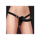 Shots Dual Silicone Ribbed Strap-On Double Dildo black