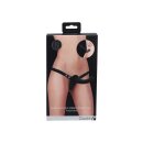 Shots Dual Silicone Ribbed Strap-On Double Dildo black