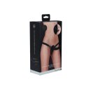 Shots Dual Silicone Ribbed Strap-On Double Dildo black