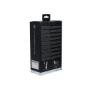 Shots Dual Silicone Ribbed Strap-On Double Dildo black