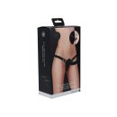 Shots Dual Vibrating 10 Stages Ribbed Strap-On Dildo Black