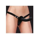 Shots Ribbed Silicone Strap-On Dildo Black