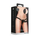 Shots Ribbed Silicone Strap-On Dildo Black