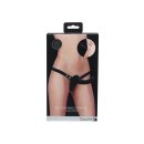 Shots Ribbed Silicone Strap-On Dildo Black