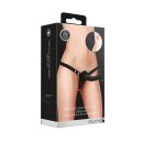 Shots - Ouch! - Vibrating - Rechrgeable - 10 Speed Silicone Ribbed Strap-On - Adjustable - Black