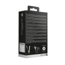 Shots - Ouch! - Vibrating - Rechrgeable - 10 Speed Silicone Ribbed Strap-On - Adjustable - Black