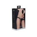 Shots - Ouch! - Vibrating - Rechrgeable - 10 Speed Silicone Ribbed Strap-On - Adjustable - Black