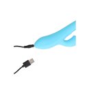 Loveline gerippter ultra softer Silikon Rabbit Vibrator gletscherblau