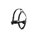 Shots head harness with solid ball gag black