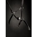 Shots head harness with solid ball gag black
