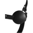 Shots head harness with solid ball gag black