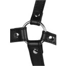 Shots head harness with breathable ball gag and nose hook black