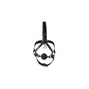 Shots head harness with breathable ball gag and nose hook black