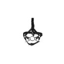 Shots head harness with spider mouth gag and nose hook black