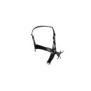 Shots head harness with spider mouth gag and nose hook black