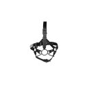 Shots head harness with spider mouth gag and nose hook black