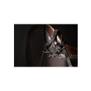 Shots head harness with spider mouth gag and nose hook black