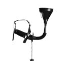 Shots head harness with open mouth gag, stopper and funnel black