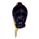 Shots leather mask with blonde ponytail black