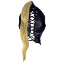 Shots leather mask with blonde ponytail black