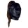 Shots leather mask with brown ponytail black