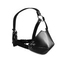 Shots head harness with mouth mask and integrated ball gag black