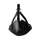 Shots head harness with mouth mask and integrated ball gag black