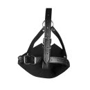 Shots head harness with mouth mask and integrated ball gag black