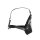 Shots head harness with mouth guard and integrated ball gag in black