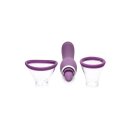 XR Brands Lickgasm vibrator with leak + suction function purple