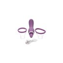 XR Brands Lickgasm vibrator with leak + suction function purple