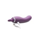 XR Brands Lickgasm vibrator with leak + suction function purple