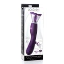 XR Brands Lickgasm vibrator with leak + suction function purple
