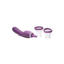 XR Brands Lickgasm vibrator with leak + suction function purple