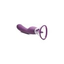 XR Brands Lickgasm vibrator with leak + suction function purple