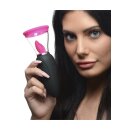 XR Brands Lickgasm mini vibrator with leak + suction function pink