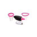 XR Brands Lickgasm mini vibrator with leak + suction function pink