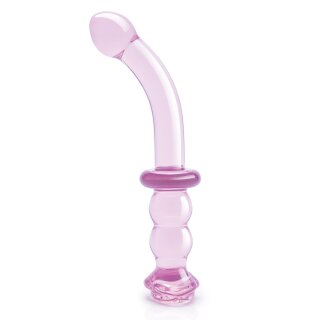 Glaze Glass Rosebud G-Spot Dildo - 19 cm