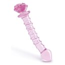 Glaze Glass Rosebud Spiral G-Spot Dildo - 22,8 cm
