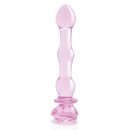 Glaze Glass Rosebud Beaded Dildo - 20 cm